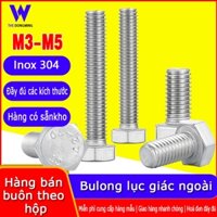 Một Hộp Bulong Lục Giác Ngoài INox 304/ M3,M4,M5 Thép Không Rỉ Có Bán Buôn Số Lượng Lớn Giá Tận Gốc