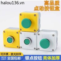 Một Lỗ Chất Lượng Cao Công Tắc Điểm Tự Cài Lại Nút Nhấn Khởi Động Dừng Công Tắc Phẳng Xanh Đầu Nấm Hộp Điều Khiển Quạt 22mm