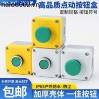 Một Lỗ Chất Lượng Cao Điểm Tự Cài Lại Nút Nhấn Khởi Động Dừng Công Tắc Tròn Phẳng Xanh Đầu Nấm Hộp Điều Khiển Quạt 22mm