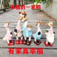 Một nhà ba, bốn, năm con vịt trang trí vườn, biệt thự, đồ trang trí nhà trẻ, đồ mỹ nghệ, vịt lao động