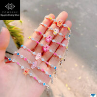 Một số mẫu lắc tay bạc ta cho bé gái hình kurumi, kitty, cappy, gấu, singapo