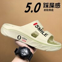 Một từ kéo nam mùa hè bên ngoài mặc tread shit cảm giác chống trượt dép lội nước kéo nam thể thao ngoài trời dép bóng rổ massage