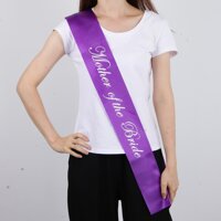 Mother of the Bride Stain Sash Bridal Shower Wedding Supplies Rose Red Black - Purple White