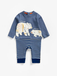 mothercare - áo liền quần họa tiết gấu trắng