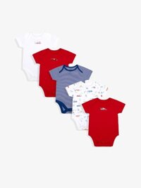 mothercare - bodysuit -  set 5 áo liền quần nhiều màu họa tiết xe ô tô