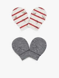 mothercare - set 2 cặp bao tay màu xám họa tiết chú khỉ tinh nghịch dành cho bé trai