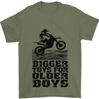 Motocross Đồ Chơi Lớn Hơn Bé Trai Cũ Motox Áo Thun Nam 100% Cotton