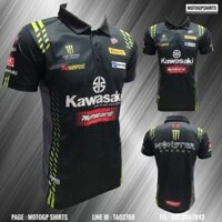 MOTOGP Kawasaki Short-Sleeved polo Shirt Off-Road Motorcycle Riding VULCAN650S NINJA400 NINJA650 Z250 Z650 W800 Z900 NINJA1000SX VERSYS 1000 KLX230  ER-6N Z400 Z650 H2R Z900RS ZX-6R ZX-10R Z1000 NINJA1000 T-Shirt Breathable Quick-Drying Clothes