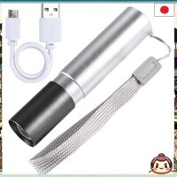 MoToNa Mini LED flashlight USB rechargeable Telescopic zoom adjustable Long-range shooting Flashlight Handy light Compact for camping, night walks, emergency events USB cable included from Japan