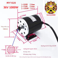 Motor có chổi than MY1020 DC 36V 1000W 2800Rpm dành cho xe điện, mô tô địa hình ô tô điện, bơm nước