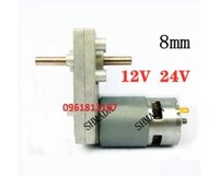 Motor giảm tốc 775 2 đầu trục 8mm 12V 24V