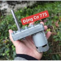 Motor Giảm Tốc 775 Trục Dài D10 Điện áp 6-12-24v Răng Thép Tốc Độ 120-240-300 vòng/phút Tuỳ Điện áp