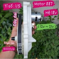 motor giảm tốc 887 18v cực mạnh 500w, giảm tốc 12v ~ 18v, chế motor đẩy thuyền