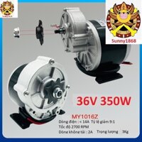 Motor Giảm Tốc DC 36V 350w MY1016Z 9 răng thích hợp để chế xe đạp điện hoặc Ô Tô Điện