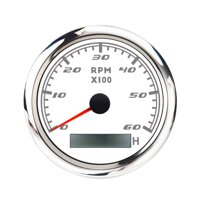 MOTOR METER RACING W Pro Boat Car Tachometer Hour Meter 6000 RPM Programmable Marine Waterproof White Dial Red LED Boat Generator