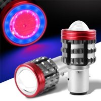 Motorcycle H4 BA20D Headlight Bulb LED Projector Lens Dual Halo Angel Devil Eye Hi/Lo Beam Laser White Yellow Fog Lights 12V-48V