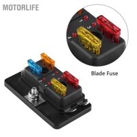 Motorlife Hộp đựng cầu chì 4 chiều mạch có đèn LED cảnh báo cho xe ô tô Van Boat Marine