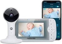 Motorola VM64-4.3 Screen HD 1080p Camera & WiFi Baby Monitor W/App Connectivity, 2-Way Audio & 1000ft Range - Remote Pan-Tilt-Zoom, Room Temp Display, Lullabies, & Night Vision