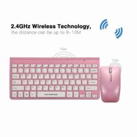 Motospeed G9800 2.4 GHz Bàn Phím Bluetooth Không Dây & Optical 1200DPI Chuột/Chuột màu hồng tặng kèm pin