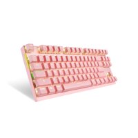 Motospeed K82 Wired/Wireless Backlit Mechanical Gaming Keyboard-87key All-Key Anti-Ghost (Wireless red Switch, Pink)