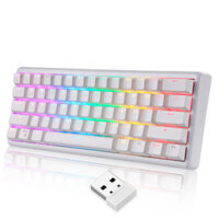MOTOSPEED SK66 61 Keys Three Mode Mechanical Gaming Keyboard 2.4G/BT/Type-C Wired Hot Swappable RGB Gateron Red/Blue Swi