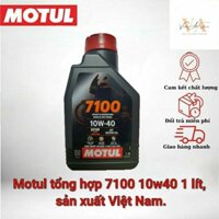 Motul 7100 10w40 1 lít _ Dầu nhớt Motul tổng hợp 10w40 dung tích 1 lít ( sản xuất tại Việt Nam)