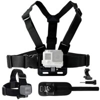 Mount Bundle for Gopro Hero 7 6 5 Black Session Hero 4 Session Black Silver Hero+ LCD 3+ 3 2 1 - Chest Harness Mount/Head Strap Mount/Wrist Mount/J-Hook