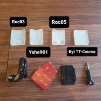 Mount camera Gopro gắn lên fullface cằm nhọn Kyt TTcourse - Yohe981 - Roc03 - Roc05 quay vlog - Pat gắn camera cằm nón