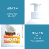 Mousse bong bóng không cần rửa cho mèo, sữa tắm kháng khuẩn và khử mùi cho mèo và thú cưng nhỏ, tạo