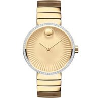 Movado Edge 3680034 Swiss Diamond Gold-Tone Watch 34mm