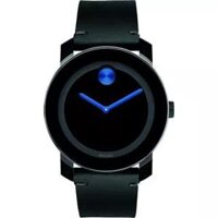 Movado Men's Swiss Bold Black Leather Watch 42mm
