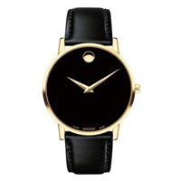 MOVADO Swiss Museum Classic Black Gold Slim Leather 40MM