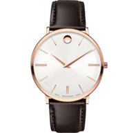 Movado Swiss Ultra Slim 0607089 Brown Leather Watch 40mm