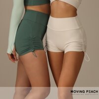 MOVING PEACH Nữ Quần Short Tập Yoga Eo Cao Nâng Mông Ngoài Trời Chạy Bộ Thể Dục Quần Short 3 "Có Thể Điều Chỉnh Bên Bungees CPN