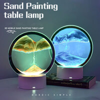 [Moving Sands Art Picture Flowing Sand Night Light Trang trí Phòng ngủ Màu đỏ