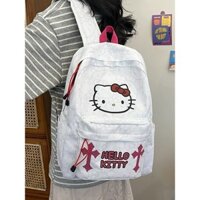 Moweikadi Ba lô bé gái Hello Kitty Ins dễ thương phù hợp và nhẹ Túi đi học dành cho học sinh dung tích lớn