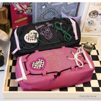 Moweikadi Vỏ bút chì đa chức năng thêu gấu tình yêu dễ thương