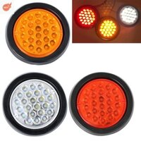 Mox 2 Chiếc 12V 24V 24 Đèn LED Tròn Phía Sau Đuôi Phanh Dừng Bên Đánh Dấu Cảnh Báo Phản Quang Xe Tải Trailer Đỏ Vàng Trắng VN