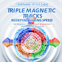 Moyu Aochuang V6 5x5 UV Từ Tính Magic Speed Cube Stickerless Aochuang 5x5 V6 Đồ Chơi Fidget Chuyên Nghiệp Cubo Magico