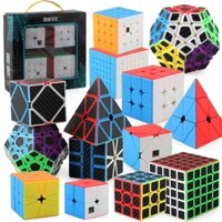 Moyu Cube Hộp Quà Tặng 2x2 3x3 4x4 5x5 Magic Cube SQ-1 Speed Cube Puzzle Game Cube Fiber Sticker Cubo Quà Tặng Cho Trẻ Em