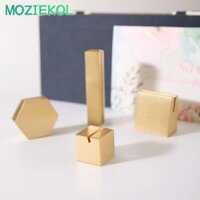 Moziekol Hộp đựng danh thiếp, Kẹp ảnh trang trí máy tính để bàn bằng đồng thau, Quà tặng sinh viên chất lượng cao Ghi nhớ Bưu thiếp Kẹp ảnh Giá đỡ giấy Tiệc cưới sinh nhật