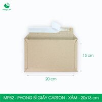 MPB2 - 20x13cm- COMBO 60 PHONG BÌ GIẤY CARTON ĐÓNG HÀNG MÀU XÁM