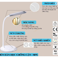 [MPE] Đèn bàn Led Smart cảm ứng chống cận TL2 6w tích hợp 3 màu ánh sáng