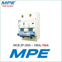 MPE MCB 2P 10kA CB Bảo vệ quá tải ngắn mạch át Áp Tô mát t 50A, 63A, 80A, 100A