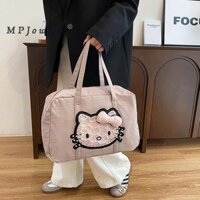 Mpjow Dễ Thương Retro Da Báo Hello Kitty Cầm Tay Túi Đi Làm Nữ Tính Ngọt Ngào Dung Tích Lớn Túi Tote Đeo Vai Túi Bảo Quản Quà Tặng Sinh Nhật Tốt