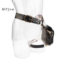 Mpjow Retro Punk Da PU Thắt Lưng Thả Chân Túi Thường Ngày Vuông Eo Túi Ngoài Trời Chân Túi Điện Thoại Xe Máy Cross Fanny Túi Tốt