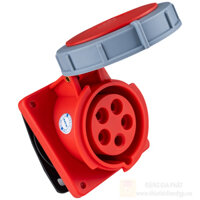 MPN-4152 - Ổ cắm công nghiệp 3 pha MPE loại cố định bắt trên bảng điện loại xéo 380-415V 3P+N+E IP67