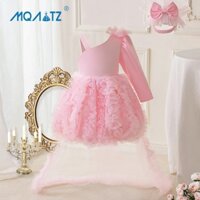 Mqatz Công Chúa Hồng Bé Gái Đầm Cho Trẻ Em Quần Áo Ren Đảng Sinh Nhật Áo Kéo Dài Váy Tutu 5 7 8 Năm BAL53