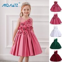 Mqatz Hoa Bé Gái Đầm Sinh Nhật Công Chúa Đầm Cưới Bóng Áo Dự Tiệc Dạ Hội Không Tay Quần Áo Trẻ Em 3-10 Tuổi