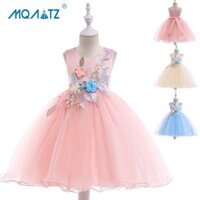 Mqatz Hoa Bé Gái Đầm Trẻ Em Quần Áo Thêu Công Chúa Tutu Đầm Dự Tiệc Cưới Bé Gái 3-10 Tuổi L5029